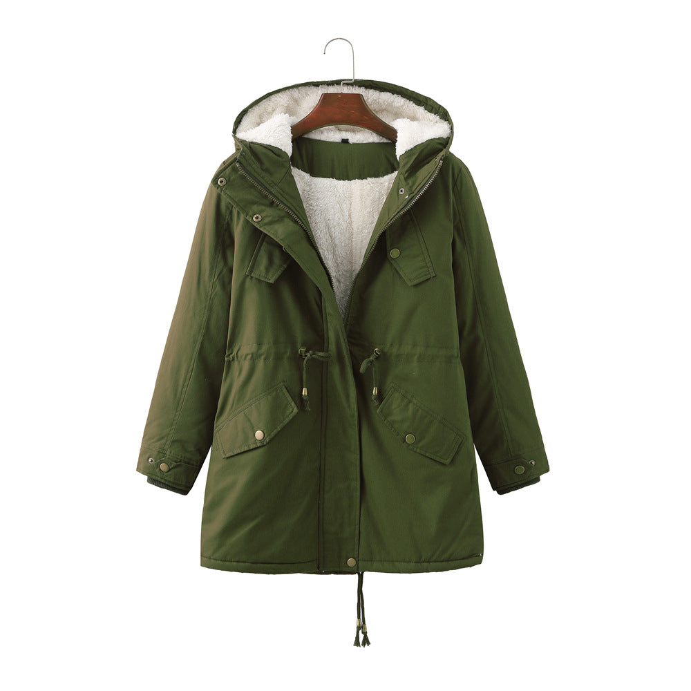 Damen warm gefütterte Parka-Jacke EB