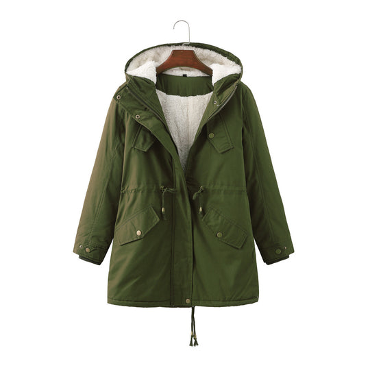 Damen warm gefütterte Parka-Jacke EB