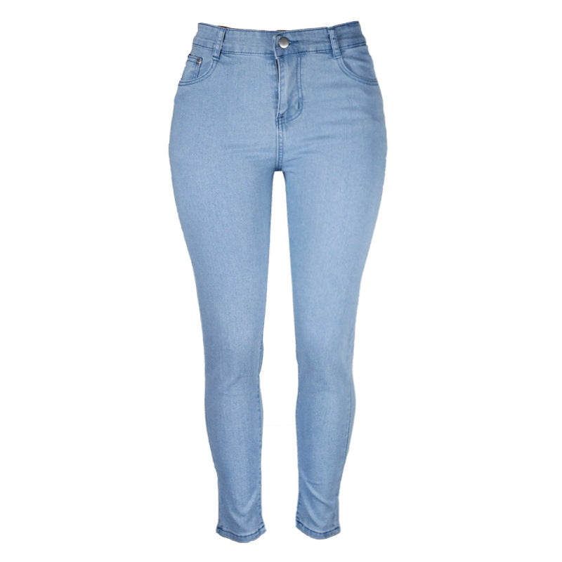 Damen Hoch geschnittene Skinny Jeans mit formenden Nähten EB