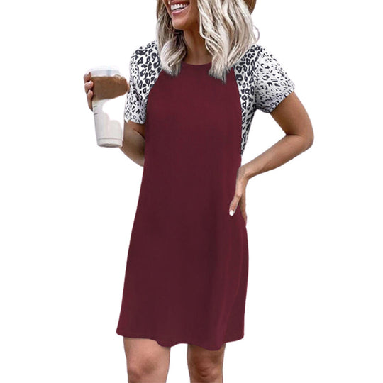 Damen lässiges Kleid mit tierischem Muster EB