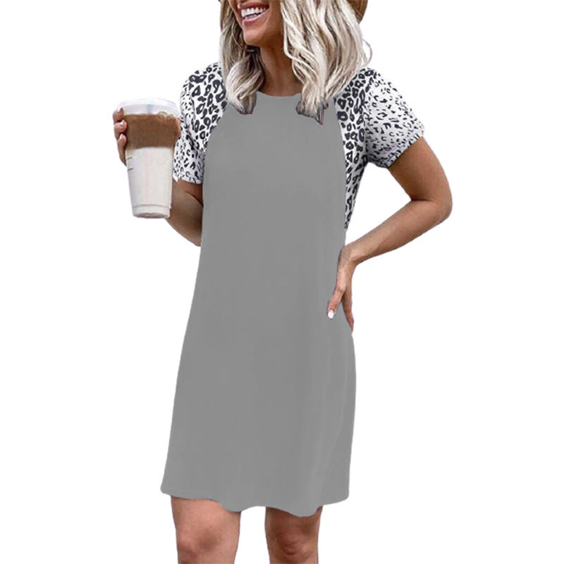 Damen lässiges Kleid mit tierischem Muster EB