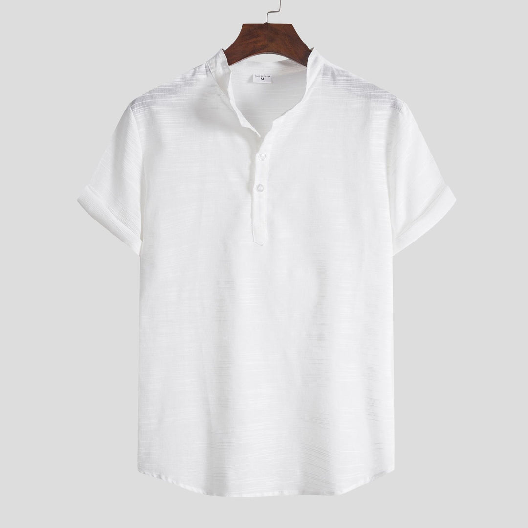 Herren Kurzarmhemd mit innovativem Henley-Ausschnitt und atmungsaktiver Struktur EB