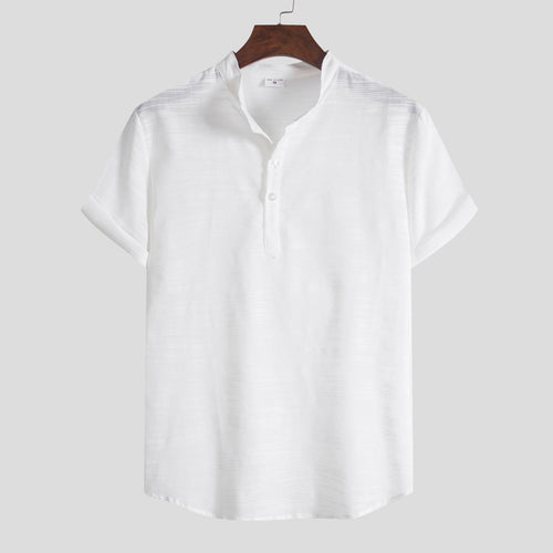 Herren Kurzarmhemd mit innovativem Henley-Ausschnitt und atmungsaktiver Struktur EB
