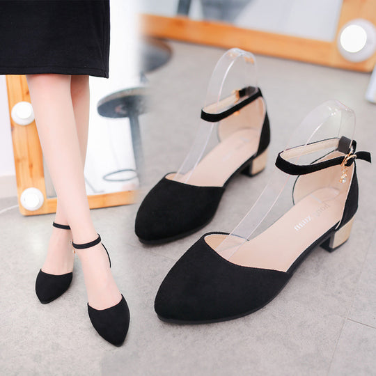 Damen Slingback-Ballerinas mit transparentem Riemendesign und schickem Blockabsatz EB