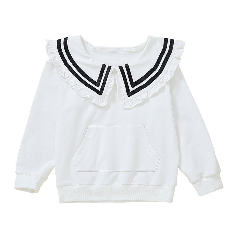 Mädchen Kapuzenpullover mit maritimem Kragen EB