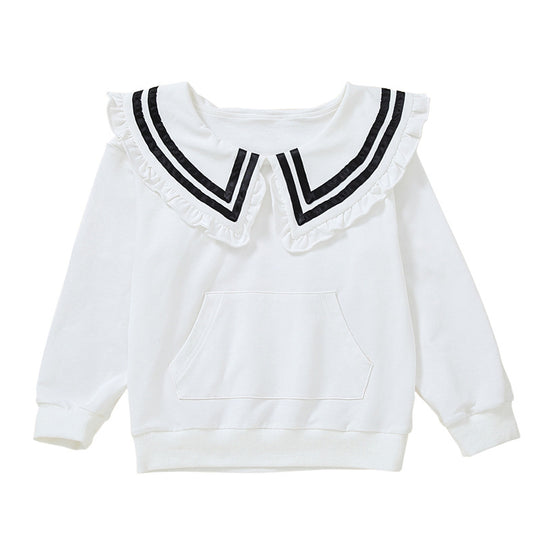 Mädchen Kapuzenpullover mit maritimem Kragen EB