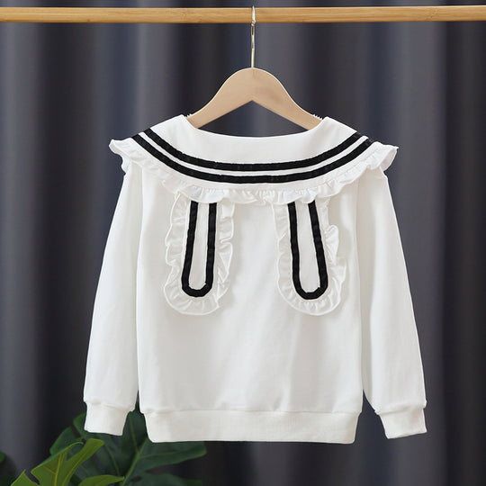 Mädchen Kapuzenpullover mit maritimem Kragen EB