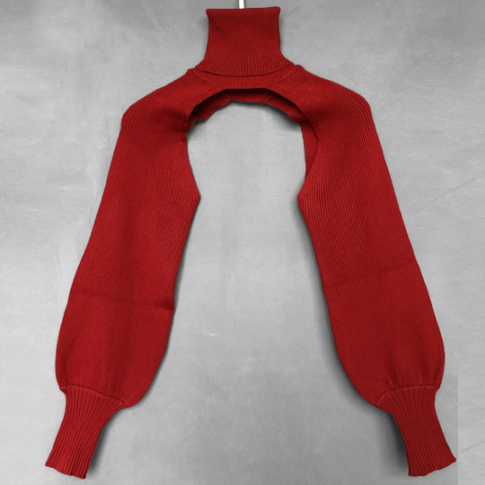 Damen Strickoberteil mit innovativem Schnitt und hohem Kragen EB