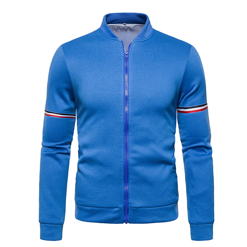 Herren sportliche Zip-Jacke mit strukturierter Oberfläche und Kontraststreifen EB