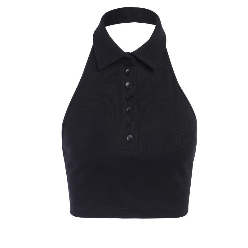 Damen Bateau-Ausschnitt Top mit Knopfdetails EB