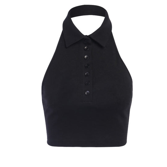 Damen Bateau-Ausschnitt Top mit Knopfdetails EB