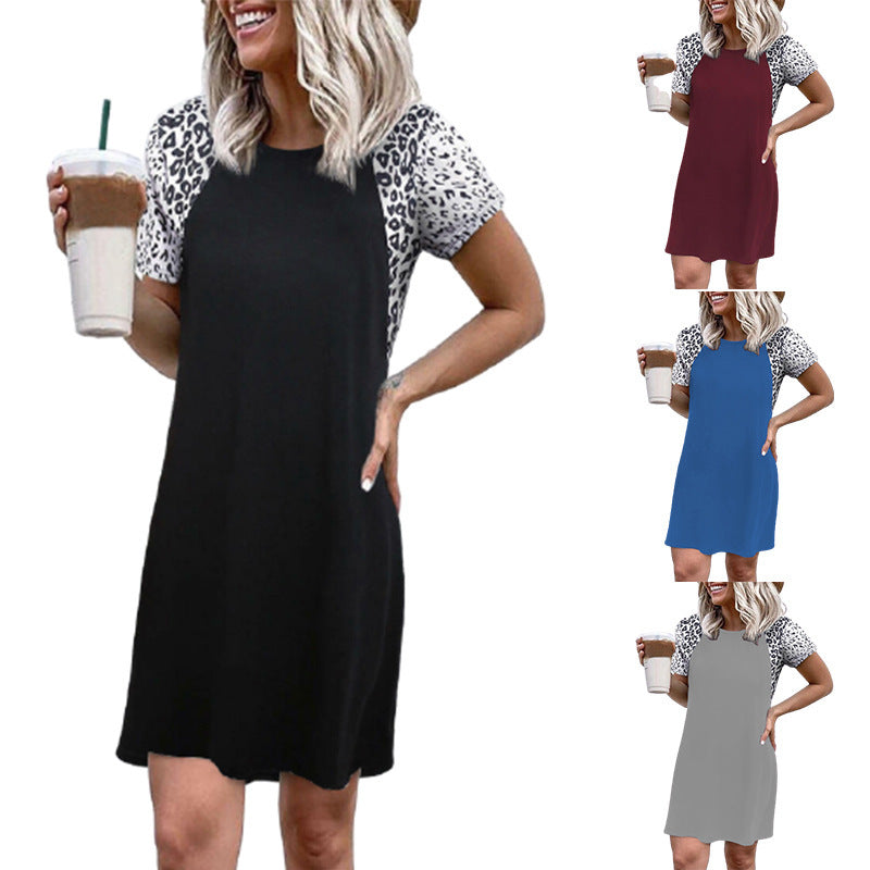 Damen lässiges Kleid mit tierischem Muster EB