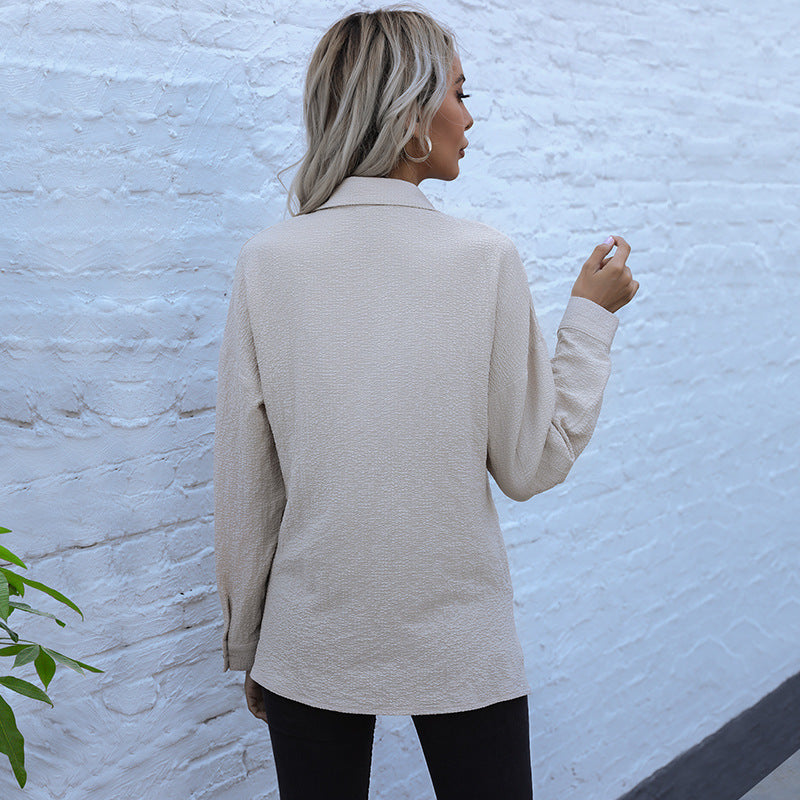 Damen Hemdbluse mit Knoten-Detail und Knopfleiste EB