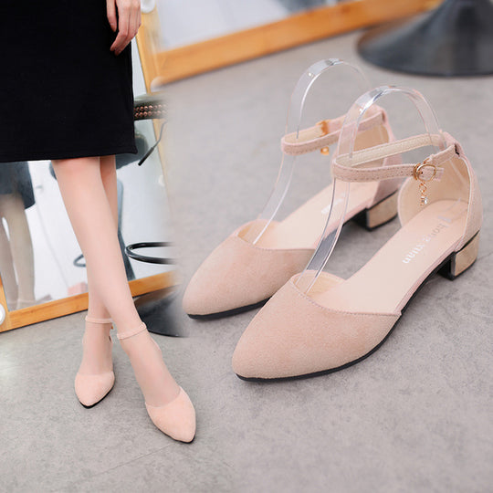 Damen Slingback-Ballerinas mit transparentem Riemendesign und schickem Blockabsatz EB