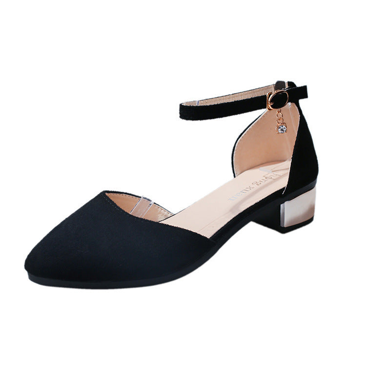 Damen Slingback-Ballerinas mit transparentem Riemendesign und schickem Blockabsatz EB