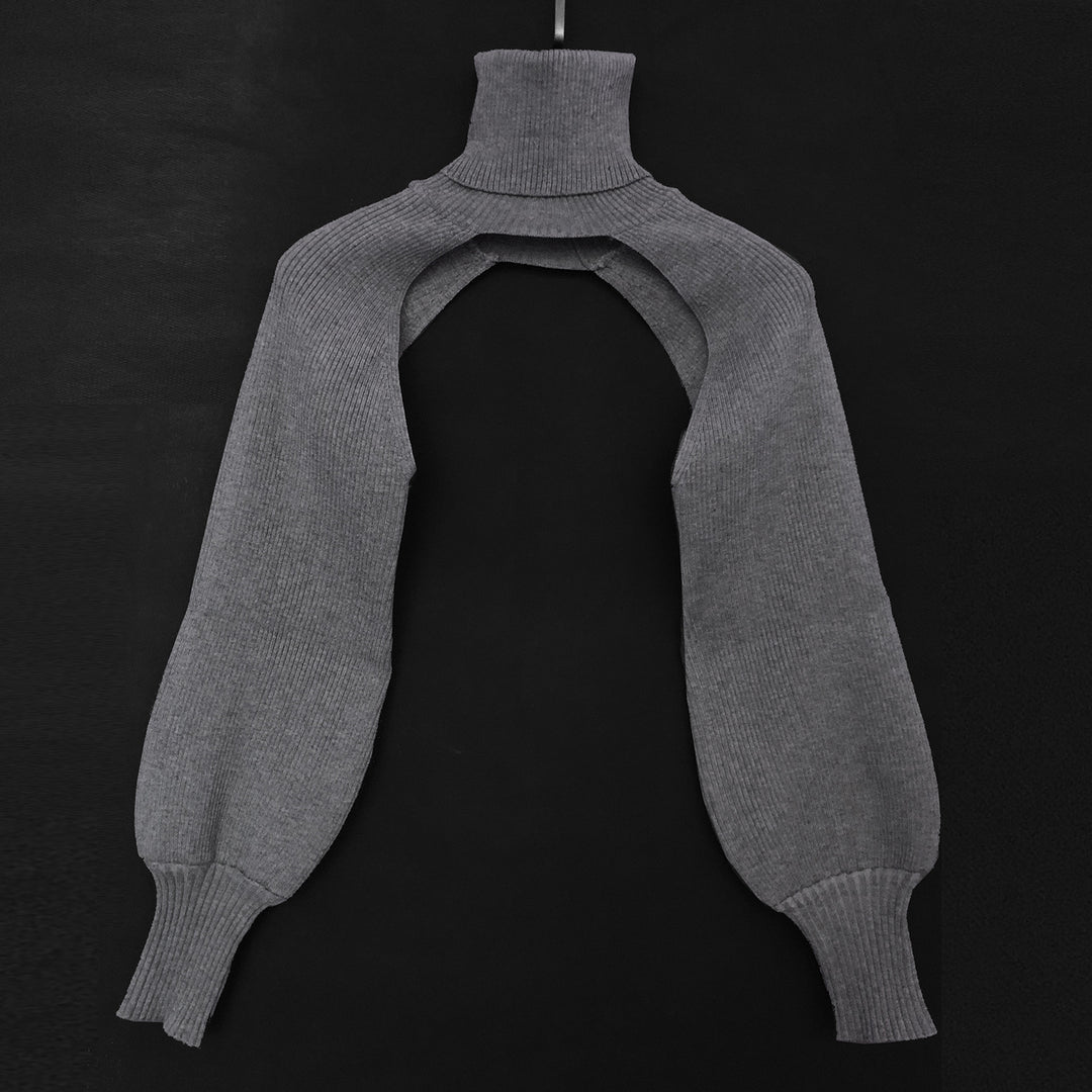 Damen Strickoberteil mit innovativem Schnitt und hohem Kragen EB