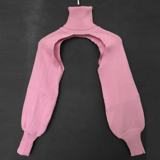 Damen Strickoberteil mit innovativem Schnitt und hohem Kragen EB