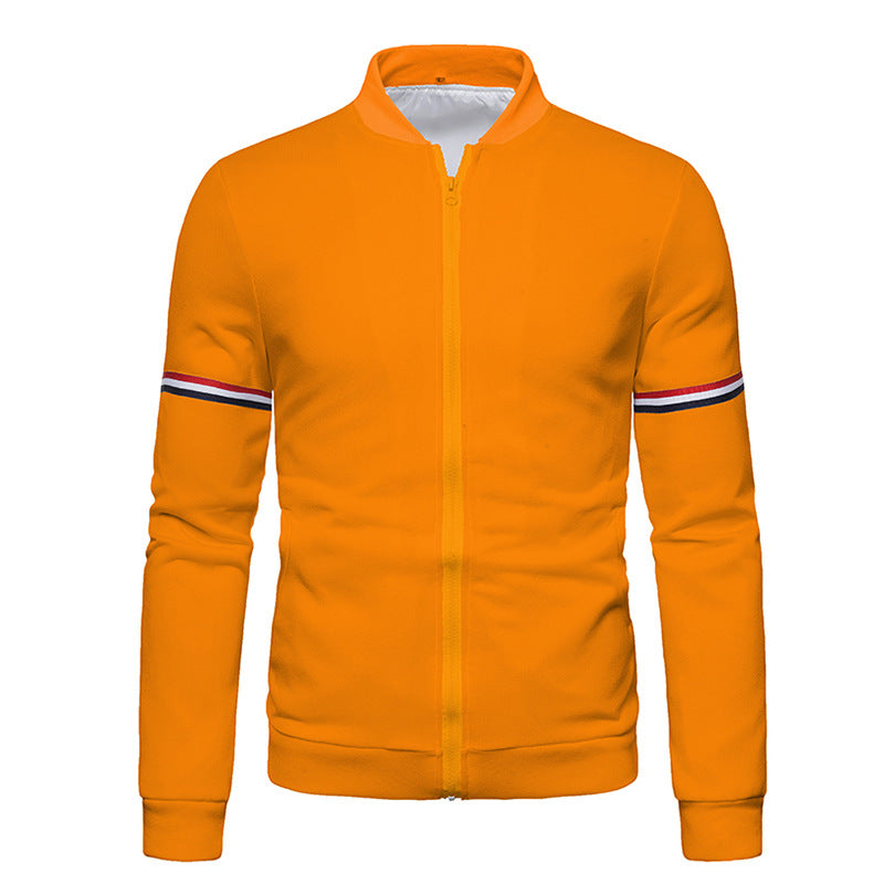 Herren sportliche Zip-Jacke mit strukturierter Oberfläche und Kontraststreifen EB