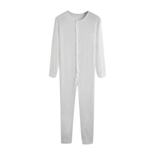 Unisex nan Einteiliger Langarm-Schlafanzug mit durchgehender Knopfleiste und elastischen Bündchen EB
