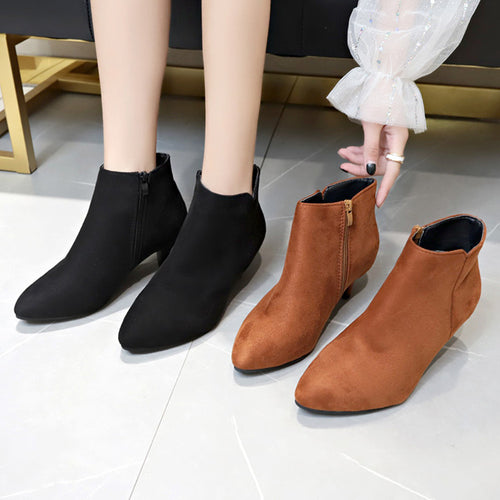 Damen Modische Stiefeletten im Schlangenleder-Look EB