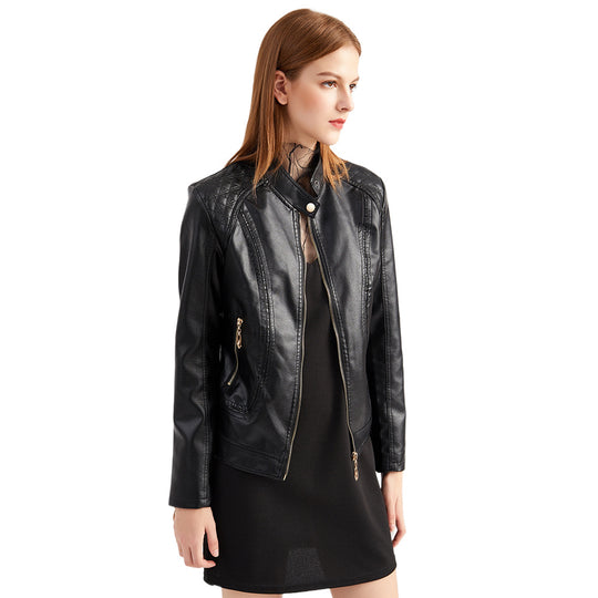 Damen Kunstlederjacke mit modischen Steppdetails EB