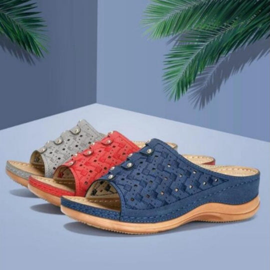 Damen Komfortable Clogs mit modischem Lochmuster EB