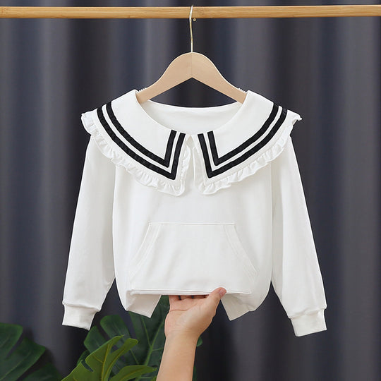 Mädchen Kapuzenpullover mit maritimem Kragen EB