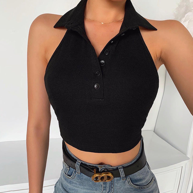 Damen Bateau-Ausschnitt Top mit Knopfdetails EB