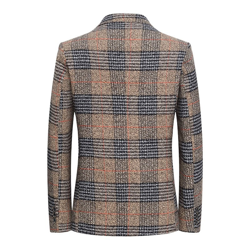 Herren Tweed-Sakko mit Glencheck-Muster und schmaler Passform EB