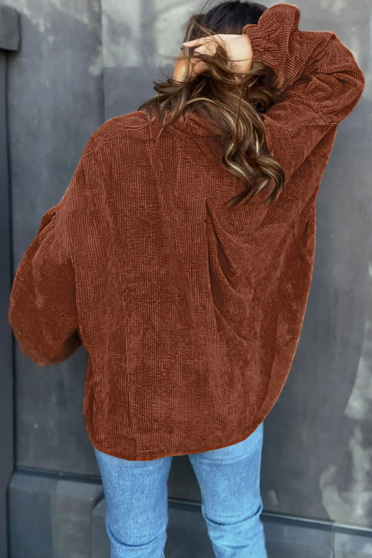 EB | Lockere Hemd Aus Cord Polyester Stilvoll und Bequem