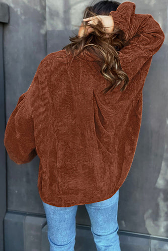 EB | Lockere Hemd Aus Cord Polyester Stilvoll und Bequem
