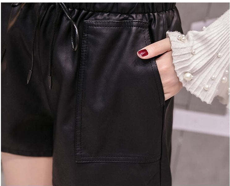 Damen Elegante Shorts mit weitem Gummibund und praktischen Taschen EB