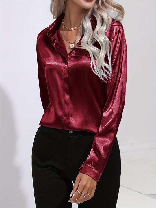 EB | Damen Elegante Satinbluse