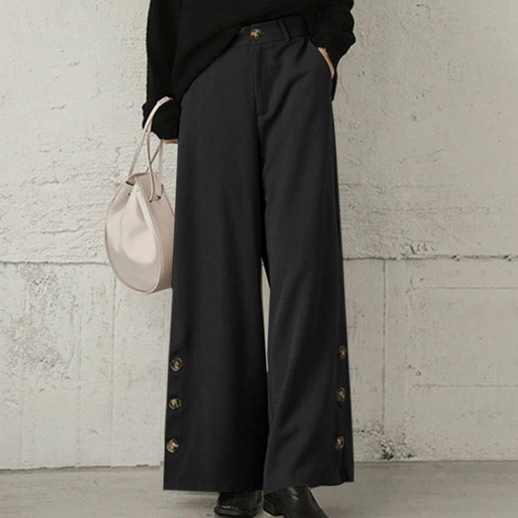 Damen Weite Hosen mit Knopfdetails EB