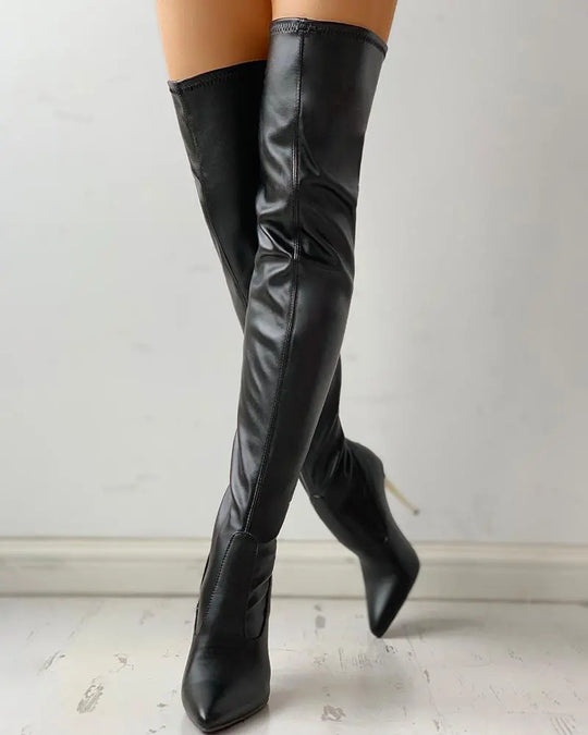 Heidi-Mode | Überknee Stiefel mit Ener Ferse und Reißverschluss