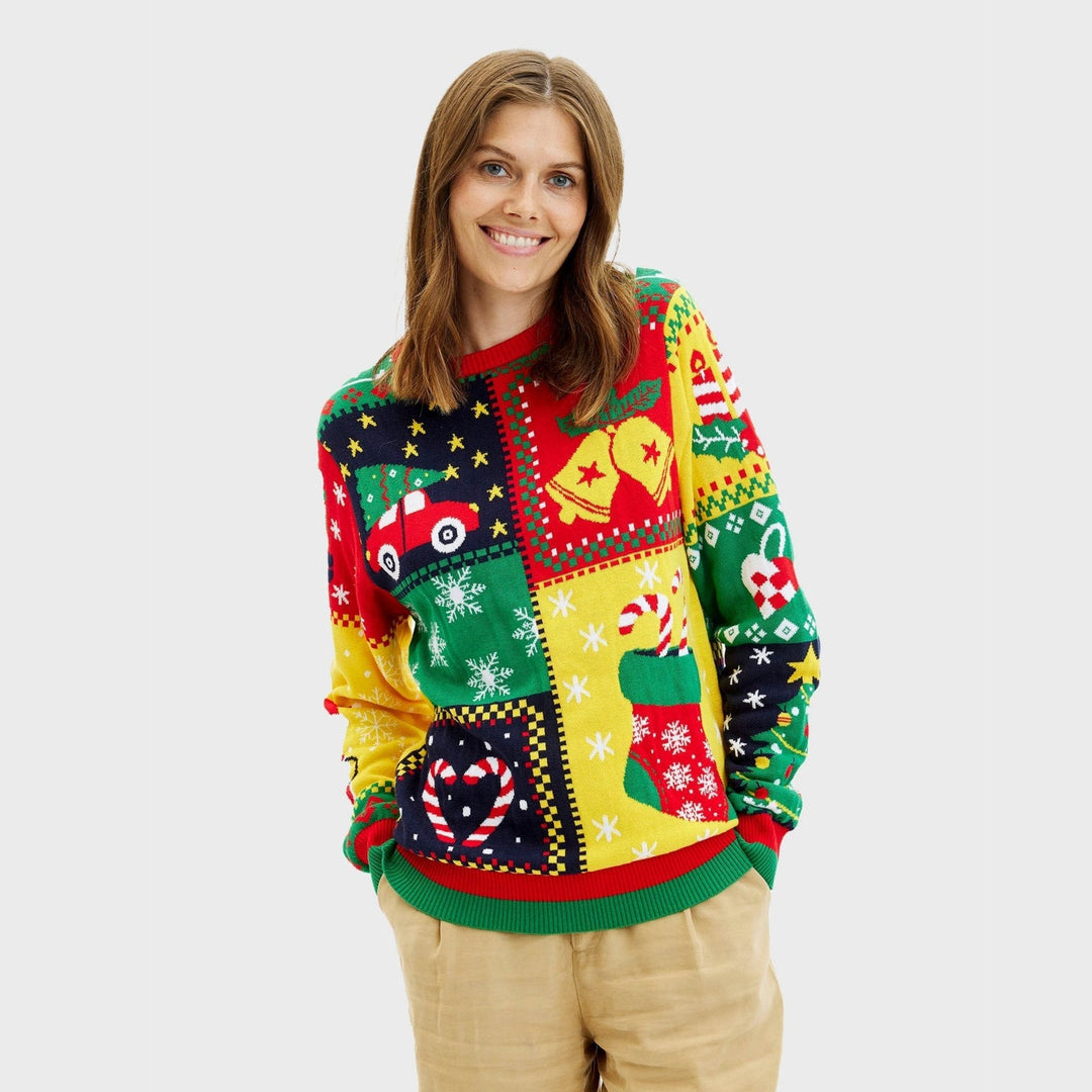 EB | Der Patchwork Weihnachtspullover Frauen