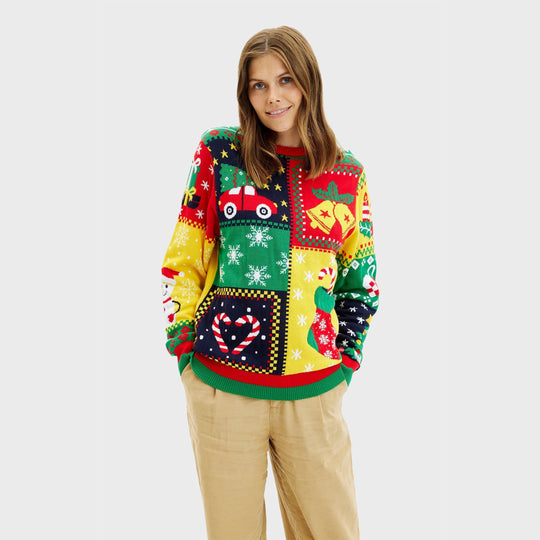 EB | Der Patchwork Weihnachtspullover Frauen
