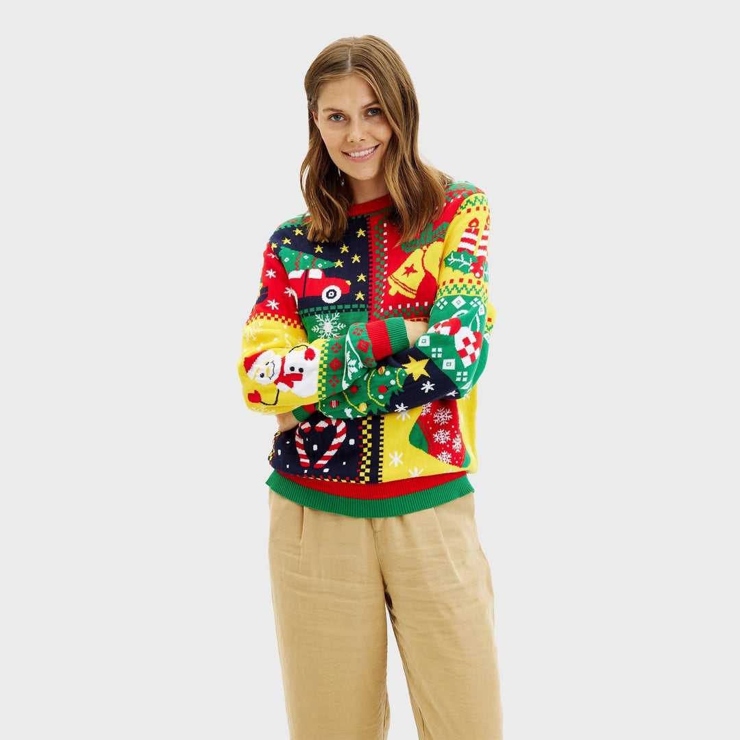 EB | Der Patchwork Weihnachtspullover Frauen
