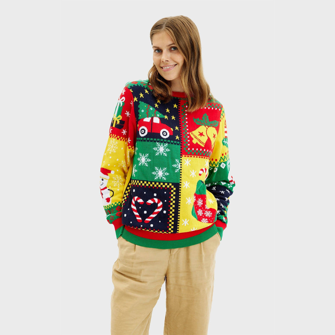 EB | Der Patchwork Weihnachtspullover Frauen
