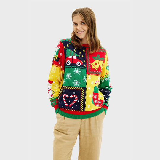 EB | Der Patchwork Weihnachtspullover Frauen