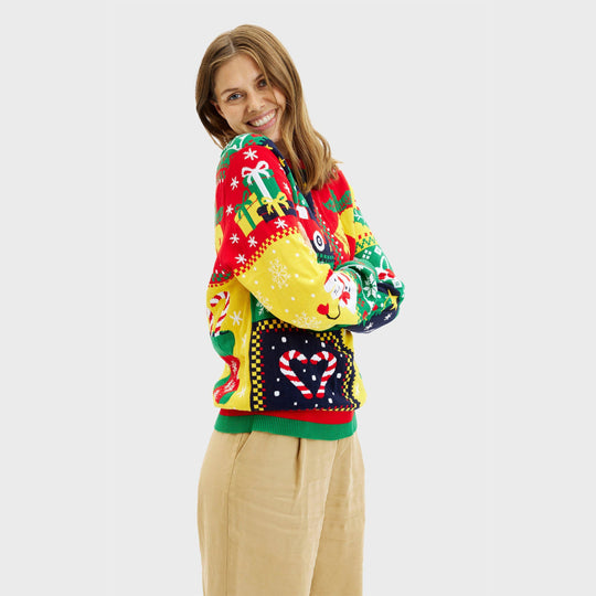 EB | Der Patchwork Weihnachtspullover Frauen
