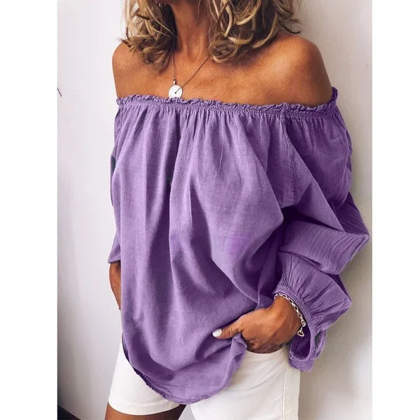 EB | Off Shoulder Bluse mit Eleganten Ballonärmeln