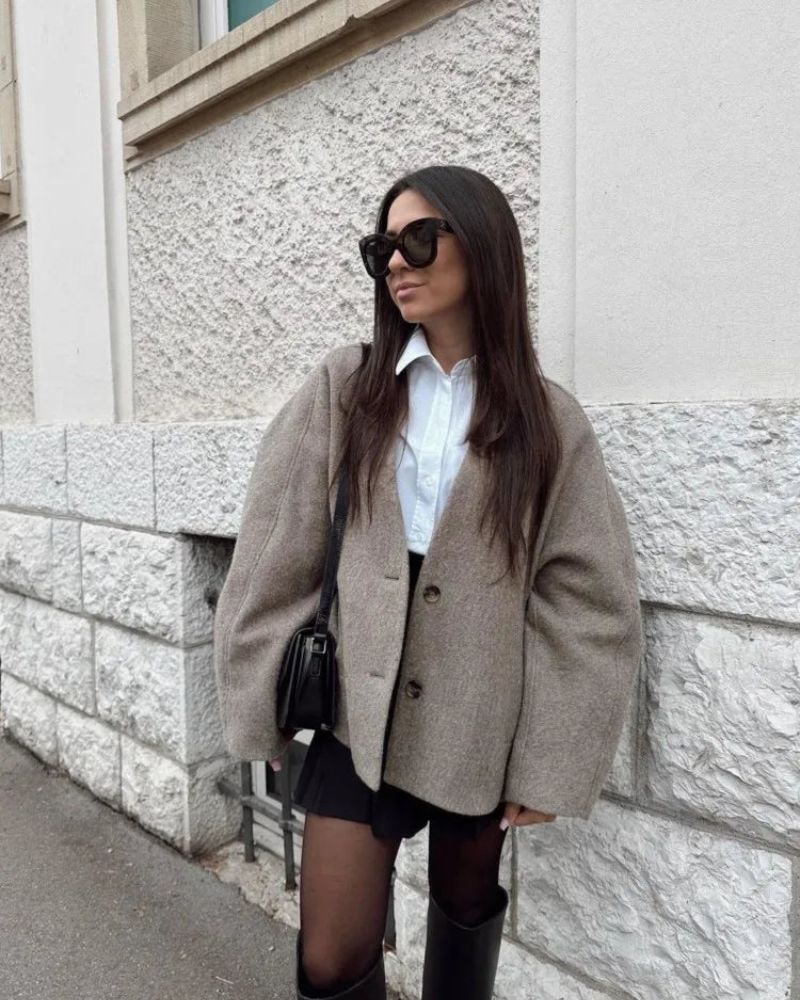 EB | Luxus Blazerjack mit Faux Fur für Damen