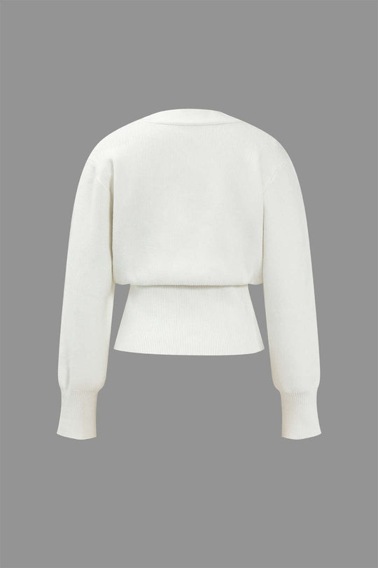 EB | Pullover-Cardigan mit V-Ausschnitt