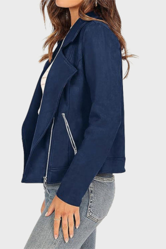 EB | Wildleder Cropped Bikerjacke