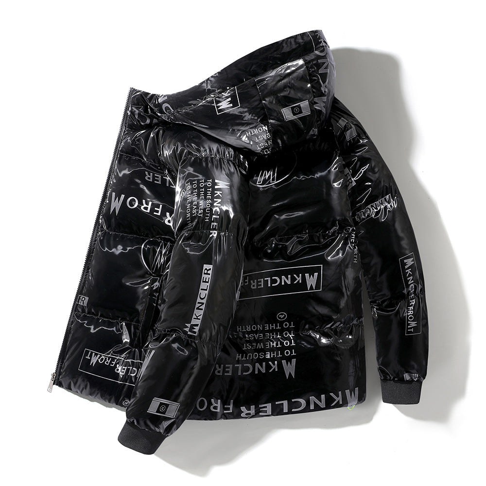 EB | Gesteppt Herrenjacke mit Kapuze und Vinyleffekt