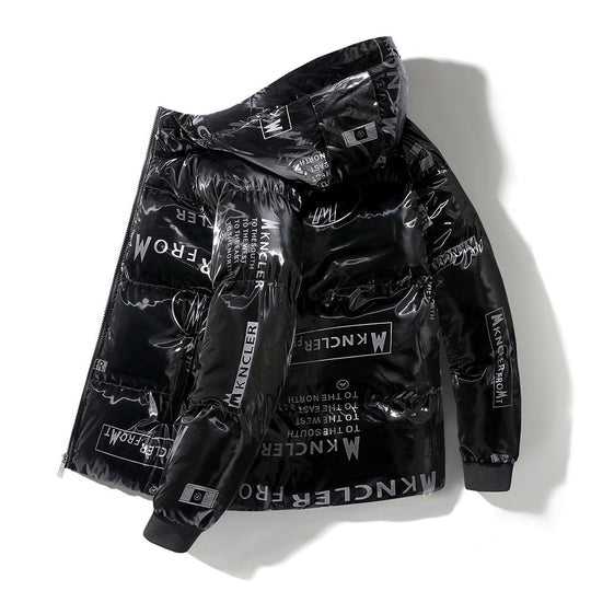 EB | Gesteppt Herrenjacke mit Kapuze und Vinyleffekt