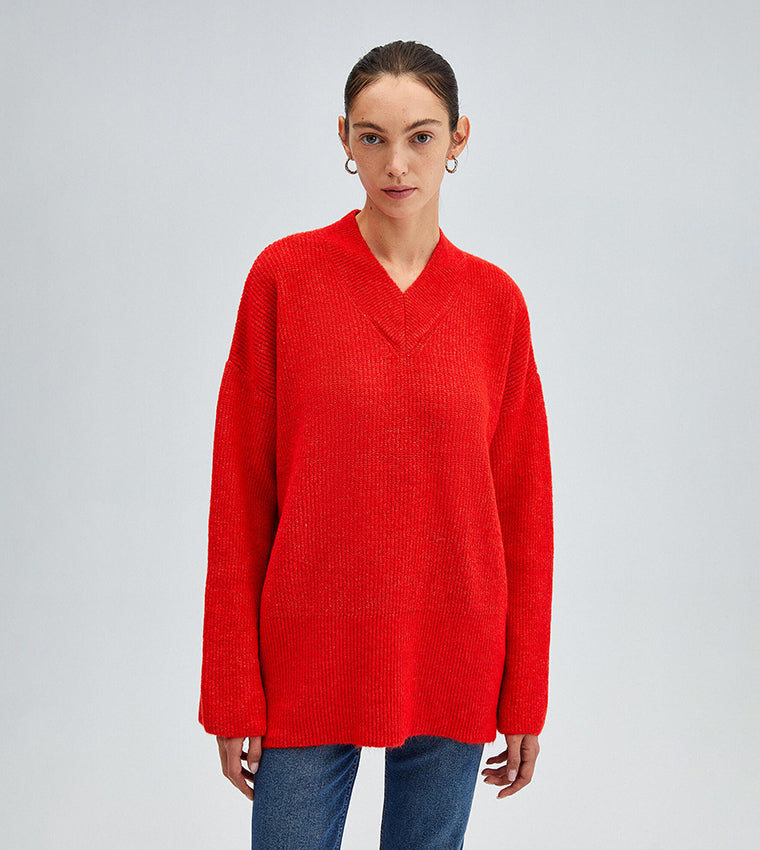 EB | Roter Kapuzen Freizeitpullover