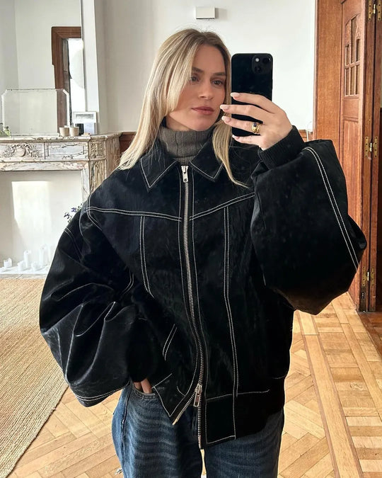 EB | Oversized Bomberjacke Stilvoll und Wärmeresistent Perfekt für Herbst und Winter