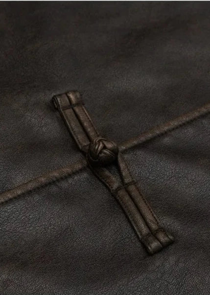 EB | Lässige PU-Lederjacke mit Stehkragen